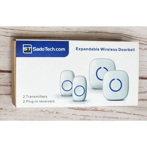 SadoTech.com Wireless Doorbell - Expandable, 2 Transmitter, 2 Plug-In Receiver - Picture 1 of 13